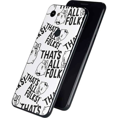 Looney Tunes Porky Pig Black and White Google Pixel 3a XL Skin